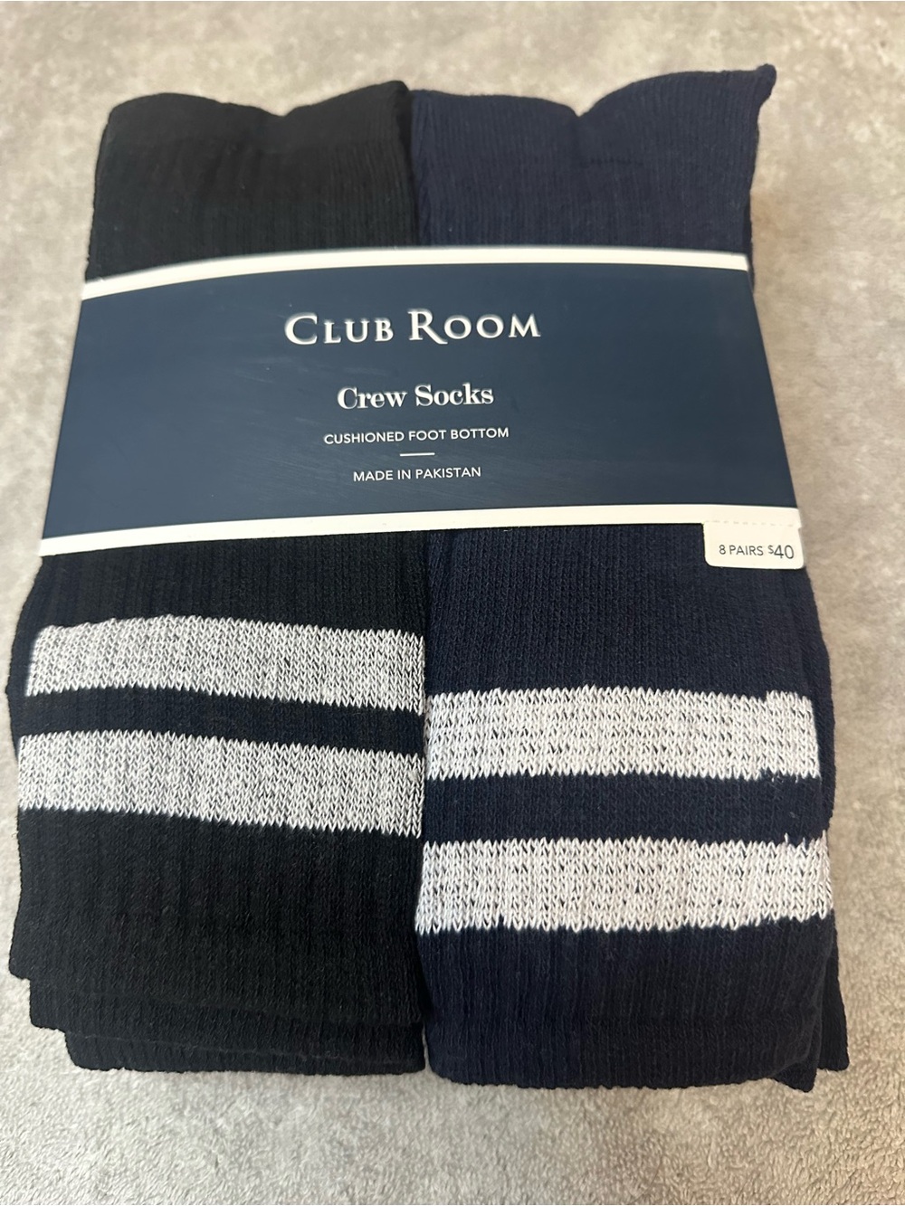 Club Room Crew Socks 8 pair **NWT**